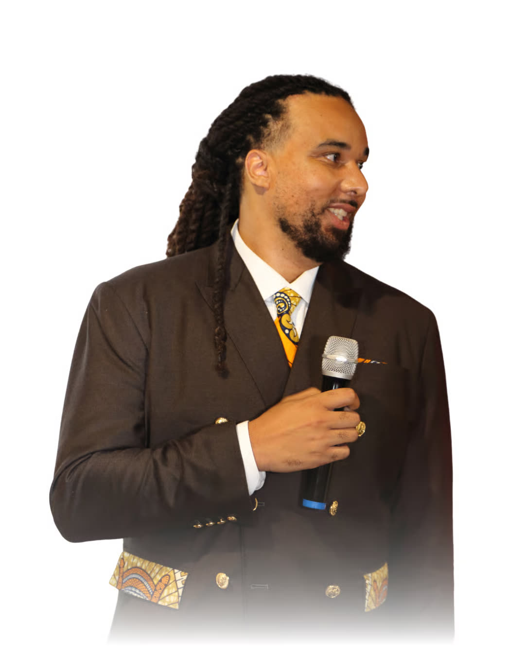 Chris Mangunza speaking on stage
